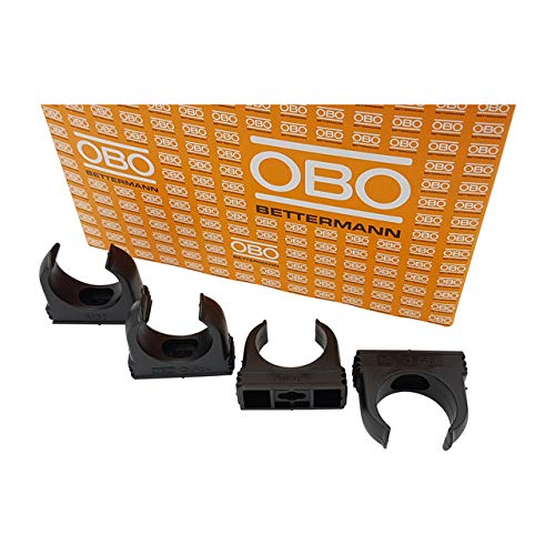 OBO Bettermann Lot de 10 colliers de serrage rapides M32 à emboîter Noir profond 32 mm