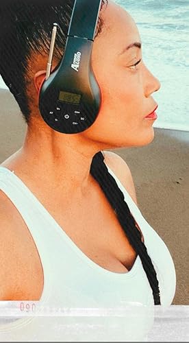 Miniatura 2 de Things Audio Auriculares de radio FM personales portátiles con antena extraíble para gran recepción, caminar, trotar, relajarse, escuela, radio