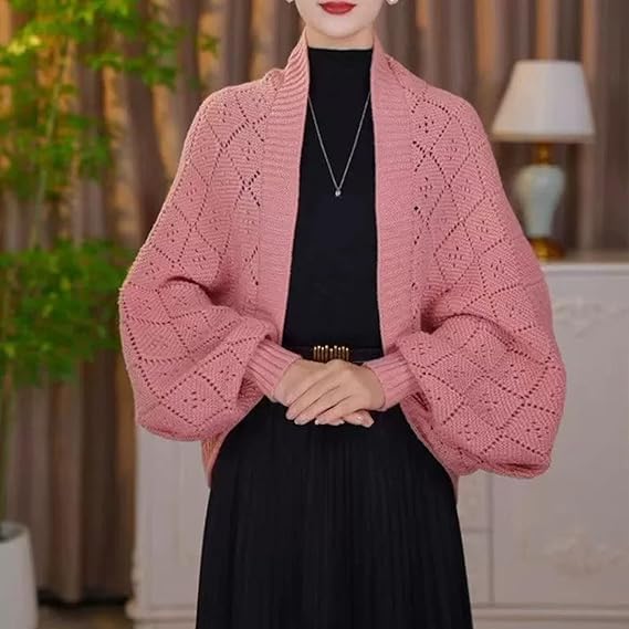 Fashion Hollow Out Knitted Shawl Coat, Women's Hollow Out Knitted Shawl Cardigan, Lightweight Slouchy Knit Cover-Up3