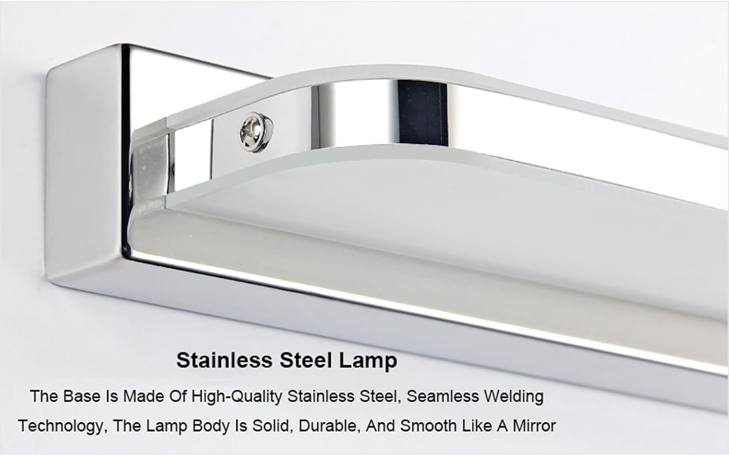 Aplique de baño LED sobre Espejo, Moderno, Frontal Rectangular, Barra de iluminación de Acero Inoxidable, IP44, Regulable, Aplique de Pared para Maquillaje, Negro, 62 cm