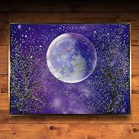 Amazon.co.jp: アート パネル 満月 風景 満開 水晶 ポスター 絵画