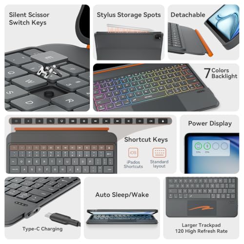 Image of WIWU iPad Case with Keyboard Air 11 Inch M4 2026 M2 /M3 A16 10th Gen Air 5 /4