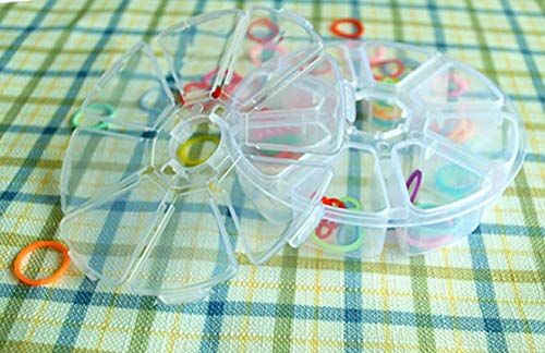 Image of WOIWO 2 PCS Round 8-Case Storage Box Transparent PP Plastic Box Beaded Box Nail Parts Box Storage Jewelry Storage Small Box