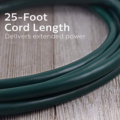 Philips Accessories 25 Ft Outdoor Extension Cord, 3 Outlet Power Cord, Use In Garage, Shed, Office Or Home, Green, Sps1035Gf/27 #TOP3
