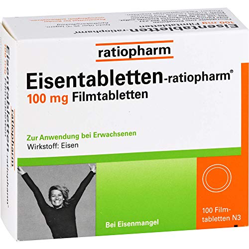 Eisentabletten Ratiopharm 100 mg Filmtabletten 100 Stück