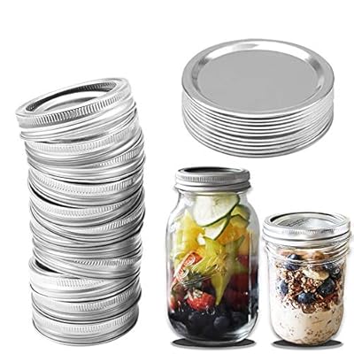 Amazon - Save 20%: 12 Pcs Regular Mouth Mason Jar Lids and Rings, Regular Mouth Canning L…