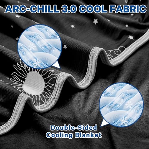 Image of inhand Cooling Blanket Throw(50 inchx60 inch) - Double Sided Cooling Blankets for Hot Sleepers, Cool Soft Lightweight Summer Blanket for Beach, Sofa Bed Couch, Room Decor, Gifts for Women Men Charcoal Black