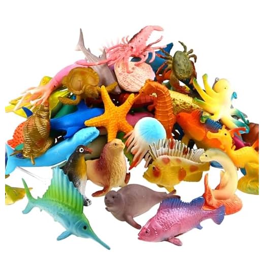 Funcorn leksaker hav havsdjur, 52-pack blandade mini vinylplast djur leksaksset, realistisk under havet livfigur badleksak för barn pedagogisk fest kaka cupcake topp, bläckfisk haj utter