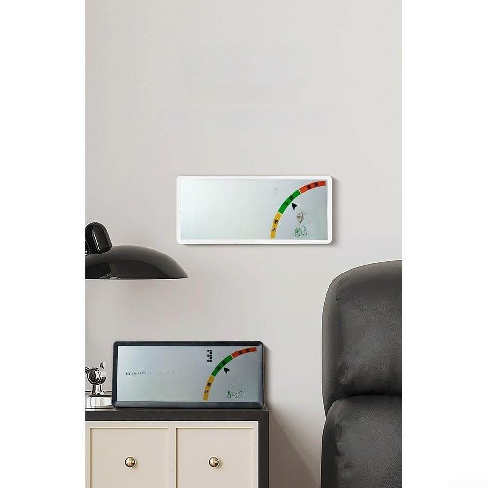 Große LCD Funkwanduhr mit Kalender Temperatur Luftfeuchtigkeit(8304 White)