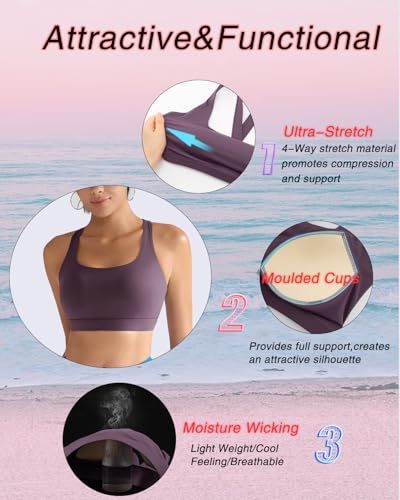 Image of RUNNING GIRL Sports Bras for Women, Molded Cup High Impact Sports Bra Workout Bras for Women High Support Racerback