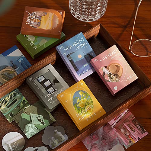 PUDIS 300枚 シール フレークシール コラージュ 素材 和紙ステッカー 海外 風景 大容量 ステッカー 可愛い ins おしゃれ ノートの美化 ミニシール アルバム DIY 手帳の飾り