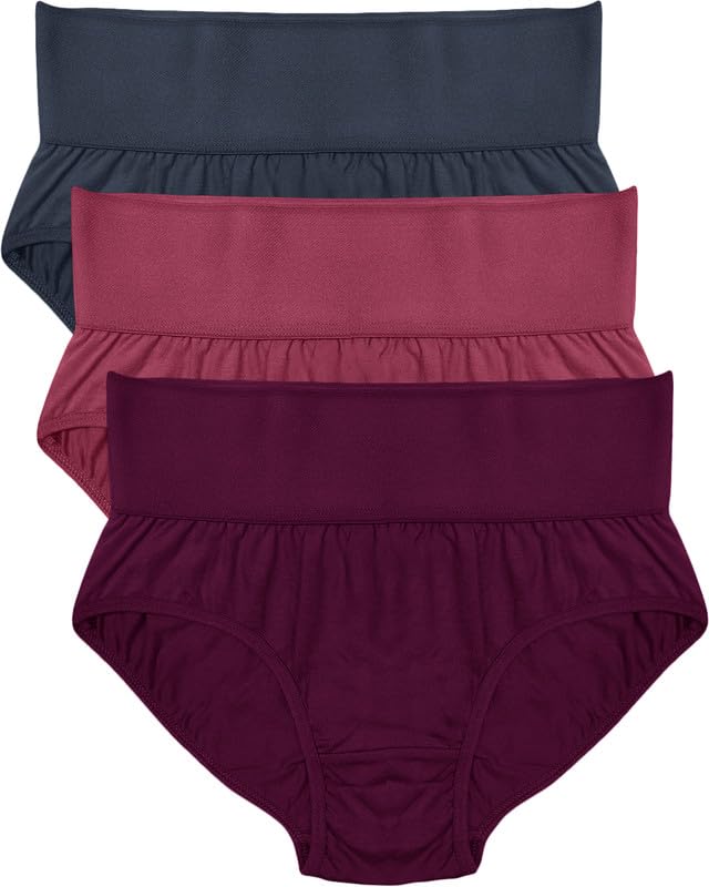 Image of Soft & Comfy Hipster Panties for Women - Pack of 3, 100% Pure Cotton, Wide Elastic Waistband, Multicolor, Perfect for Everyday Wear