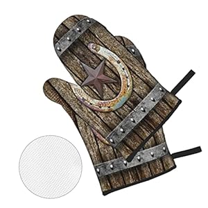 Oven Mitts and Pot Holders Sets of 4 Rustic Farmhouse Rusty Horseshoe Texas Star Vintage Western Country Cabin Brown Polyester Oven Mitts with Oven Gloves and Hot Pads Potholders for Kitchen BBQ Oven Mitts and Pot Holders Sets of 4 Rustic Farmhouse Rusty Horseshoe Texas Star Vintage Western Country Cabin Brown Polyester Oven Mitts with Oven Gloves and Hot Pads Potholders for Kitchen BBQ