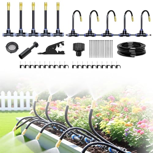 360° Curved Garden Automatic Irrigation System, Systeme Irrigation Jardin, Kit de Système d’Irrigation avec Buse Réglable, Arrosage pour Jardin, Cour, Pelouse, Serre(10M)