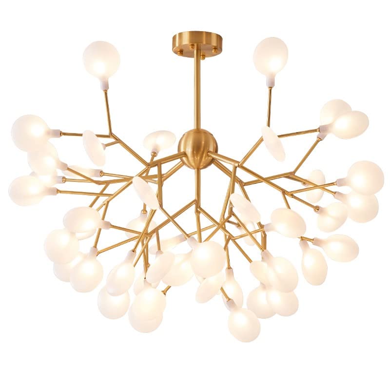 Lustre LED moderne luciole doré chaud pour salon et chambre