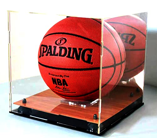 Square Shape Basketball Soccer Ball Acrylic Display Case Showcase Box Wood Floor UV Protection Sports Full Mirror Memorabilia - Image 4