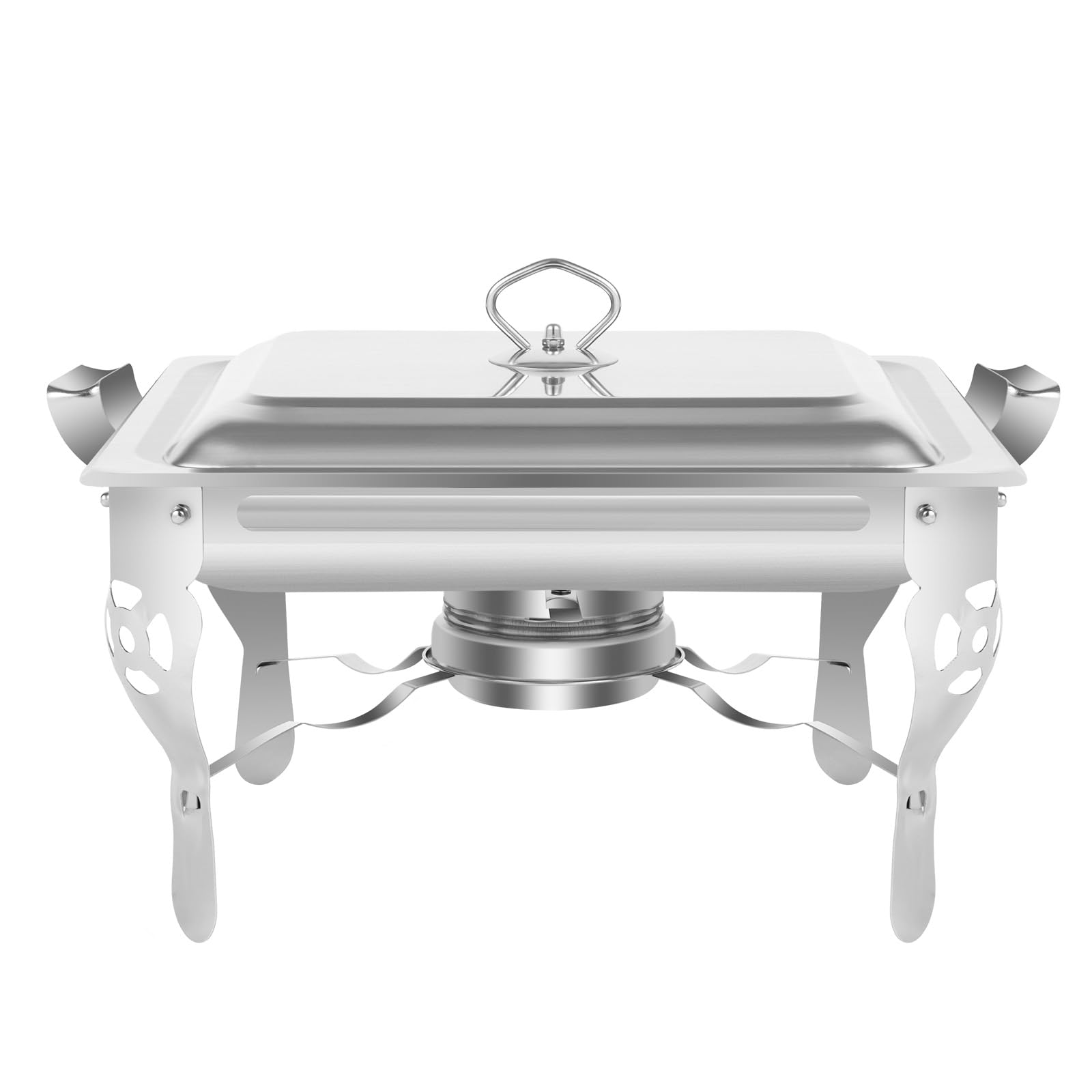 Plat à frire en acier inoxydable de 6 L, chauffe-aliments à compartiment unique avec couvercle, parfait pour les restaurants, les fêtes, les buffets et les banquets – Serveur de buffet Elite
