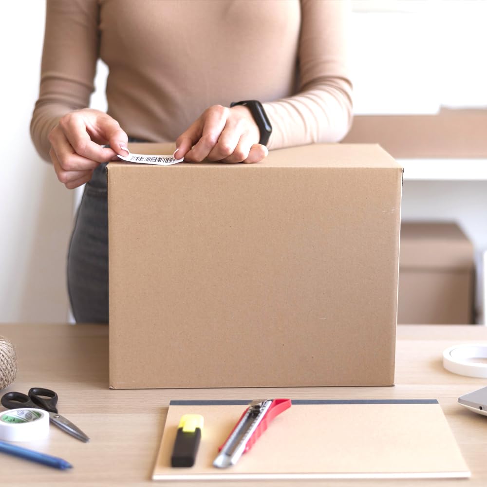 Pack 25 Cajas Cartón Reforzado con medidas 30x25x25 cm y Canal Simple - Fabricadas en España con Cartón Reciclado Resistentes para Envíos, Almacenaje y Mudanzas