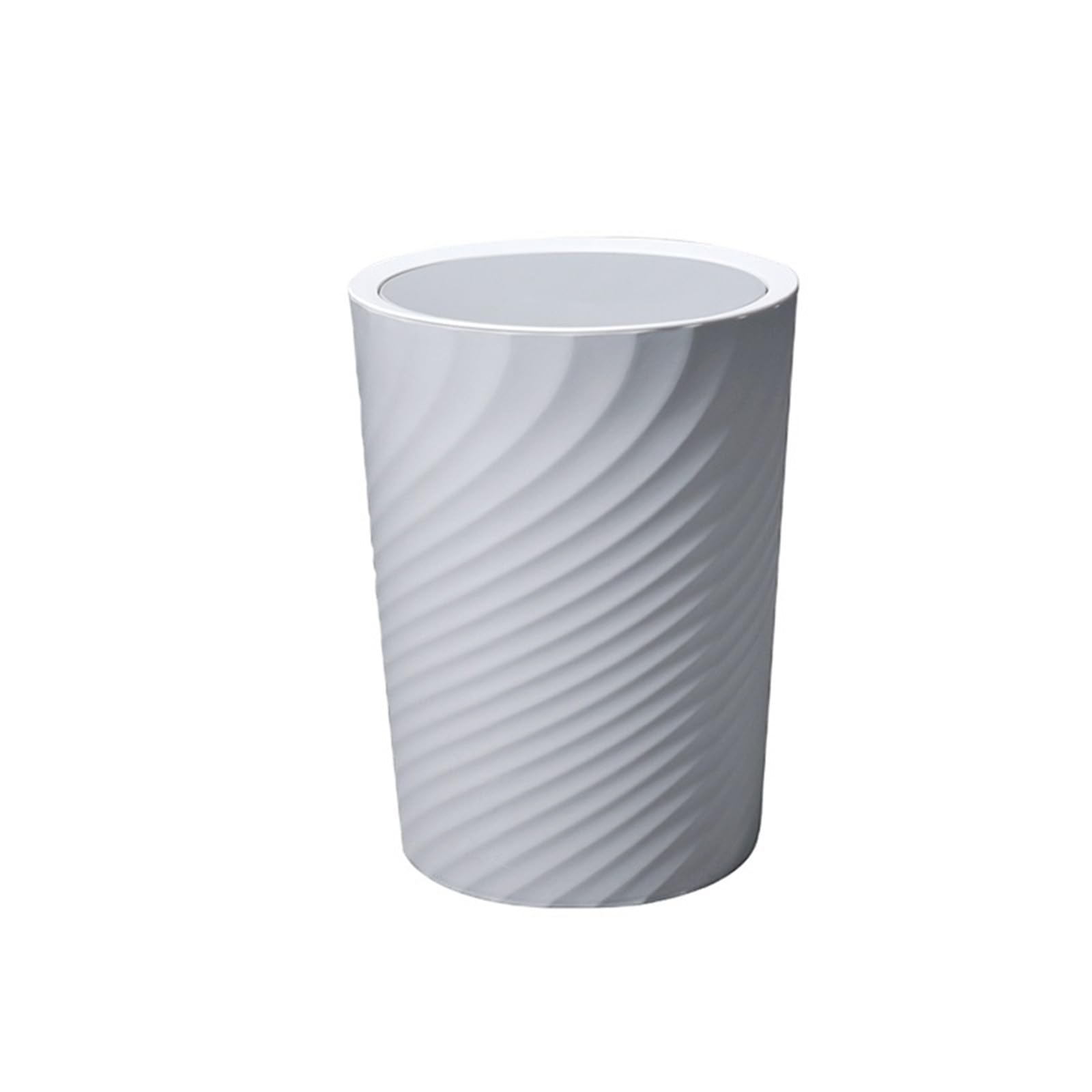V2t9R4m7 Waste Bin Small Trash Can with Swing Lid , Cylindrical Garbage for Toilet Office Bedroom Trash Can(Gris,Medium)