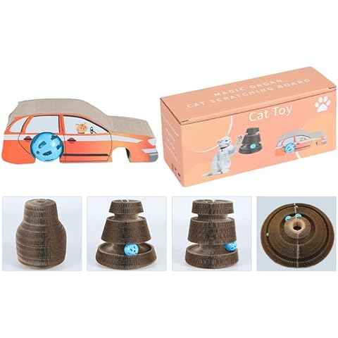 PetHse Magic Organ Cat Scratching Board, Interactive Scratch Pad Cat Toy with Toy Bell Ball Cover