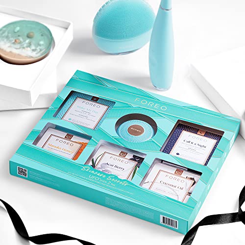 Foreo Skincare Secrets Gift Set: Ufo Mini 2 + 32 Ufo Power Activated Face Masks, 2-Min Full Facial Led Therapy Device, Warming, T-Sonic Massage, Hydrating, Rejuvenating #TOP5