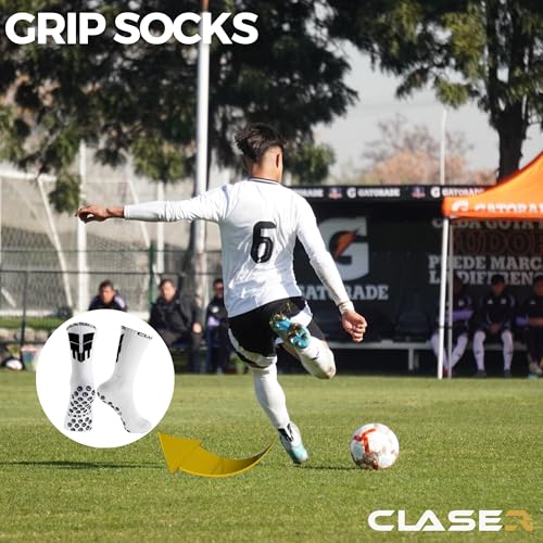 CLASER Grip Socks Soccer - Non Slip Football - Sock Men - Sports Women - Soccer Youth - Antideslizantes - US 6-9 1 2 3 pairs4