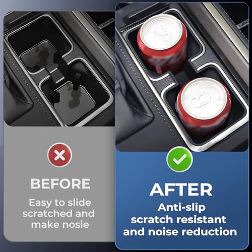 Image of Center Console Cup Holder Inserts for Lexus GX550 2026 2025 2024, Interior Accessories Silicone Car Cup Holders Covers Protector for 2024-2026 GX 550, Black