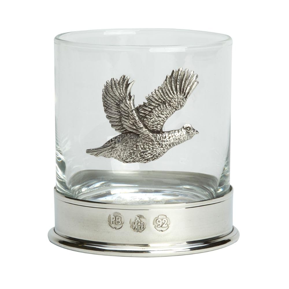 Grouse Whisky Tumbler with Pewter Base