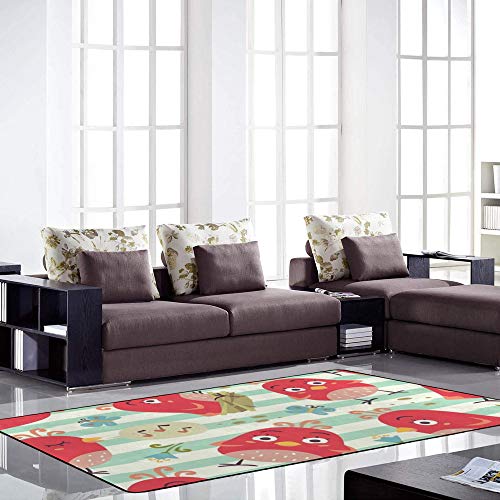 Tapis de salon rectangulaire Ruchen grand format rayures bleues 183x122