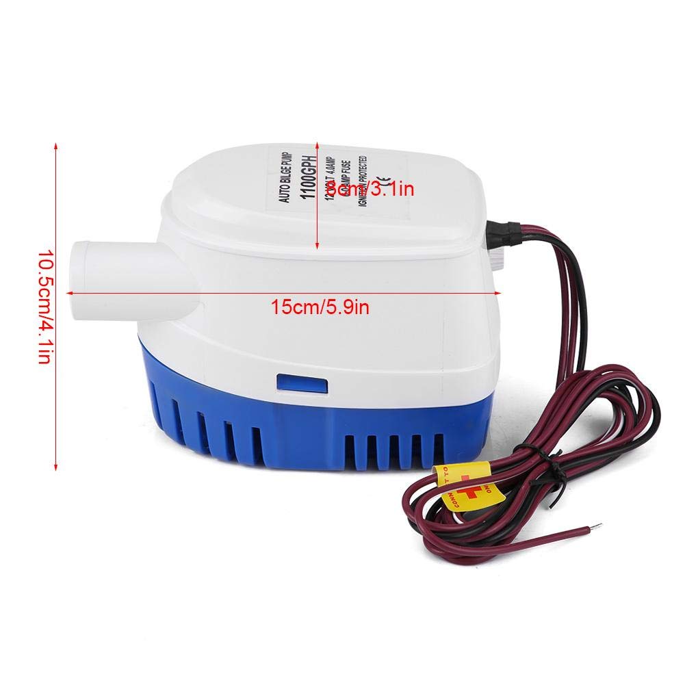 Dioche Automatyczna pompa pneumatyczna 1100GPH Boot 12 V Marine automatyczna pompa zatapiana do łodzi głębinowej, w pełni automatyczny przełącznik pływakowy