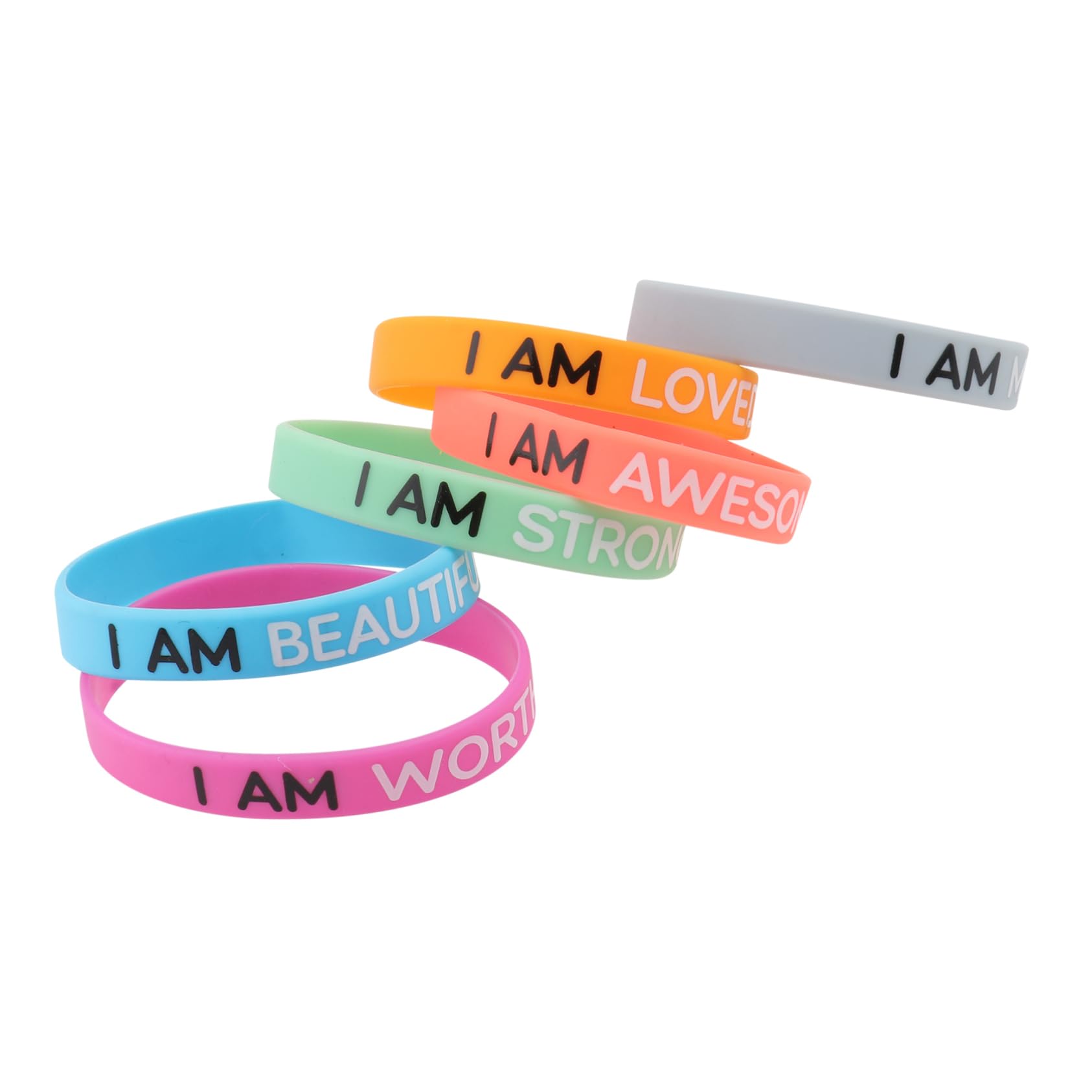 BESPORTBLE Unisex Silicone Wristband Set 6pcs Elastic Simple Fashionable Style for All