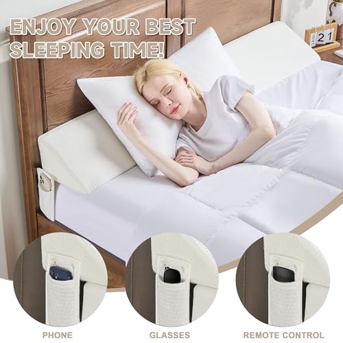 Image of IFNOW Full Size(54 inchx7.5 inchx10 inch) Bed Wedge Pillow for Headboard, Mattress Gap Filler(0-8 inch), Bed Wedge for Gap Between Your Headboard and Mattress White