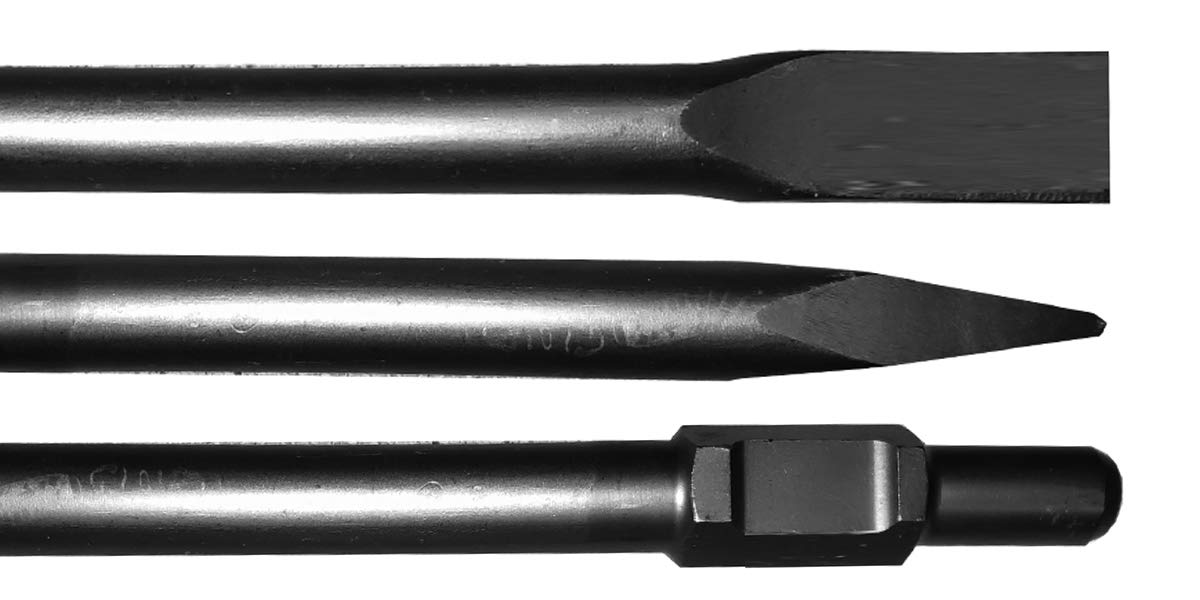 Set di scalpelli SDS HEX, piatti e a punta, da 410 mm, per martello pneumatico o martello picconatore Bosch