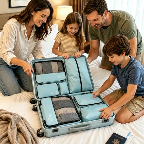 Compression Travel Packing Cubes for Carry On, 8-Piece Luggage Organizer by Idcymoul - Used condition - Image 2