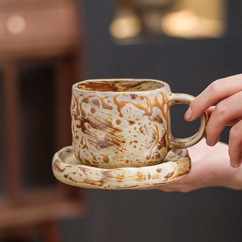 Porcelanowy kubek do kawy ze spodkiem, Nordic Gradient Ceramiczna Podwieczorek Filiżanka Kawy Spodek Restauracja