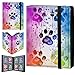 CGFGHHUY Card Binder 4 Pocket Trading Card Album Folder 240 Side Loading Pocket Binder Baseball Card Binder with Watercolor Dog Paws Pattern Design Card Binder for Game Cards & Sports Cards