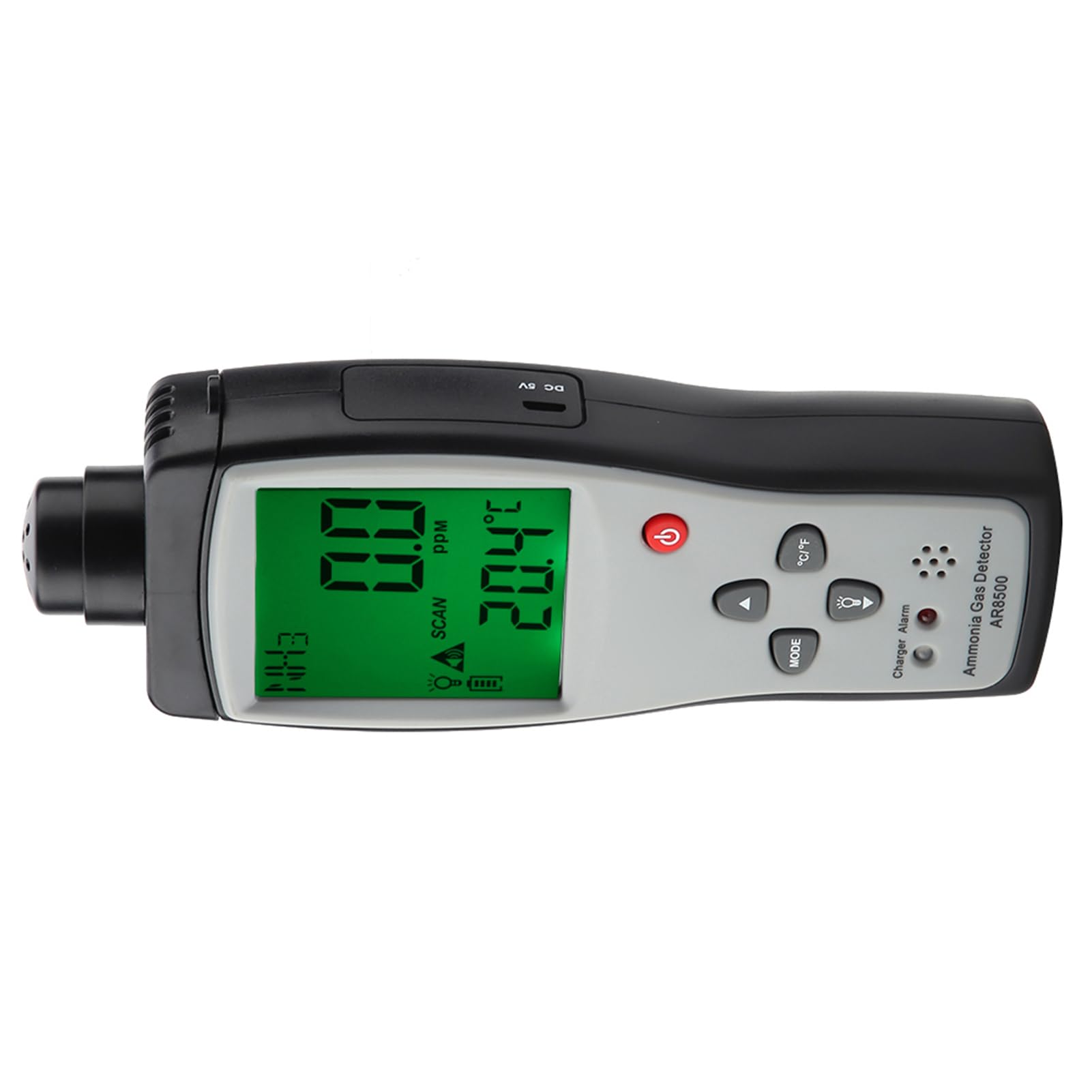 Sensore Smart AR8500 Detector, Monitoraggio del Tester a Gas NH3 Portatile con Allarme della Luce Sonora 0-100 Ppm, per le Miniere di Fattoria Chimiche