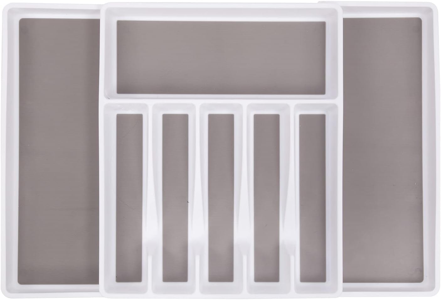 VINILITE Organizador de Cubiertos Cubertero Extensible para Cajón con 8 Compartimentos Bandeja de Cubiertos para Utensilios de Cocina