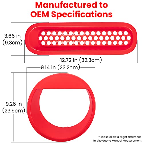 Image of Front Grille Mesh Inserts & Headlight Cover for Jeep Wrangler JK JKU Sport Freedom Rubicon Sahara Unlimited 2007-2018 Exterior Accessories Clip-in Grille Guard Headlight Bezels Trim (Matte Red)