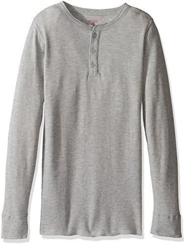 Hanes Men's Big Red Label X-Temp Thermal Henley, Heather Grey, Medium