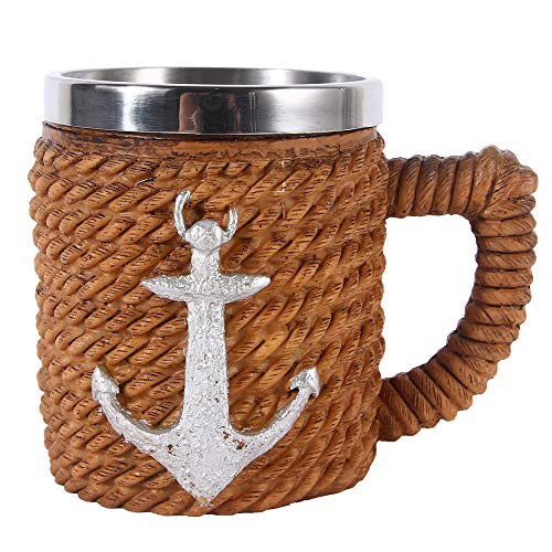 VOANZO Tazza da caffè con Teschio in Metallo con Manico Boccale da Birra con Teschio per Uomo Regalo per la Festa del PapÃ