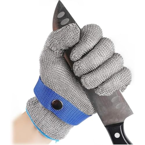 TOEECY Guante Anticorte Malla Metálica Acero A9 Protección Máxima Talla Xl Resistente Cortes Cocina Carnicería Seguridad Laboral