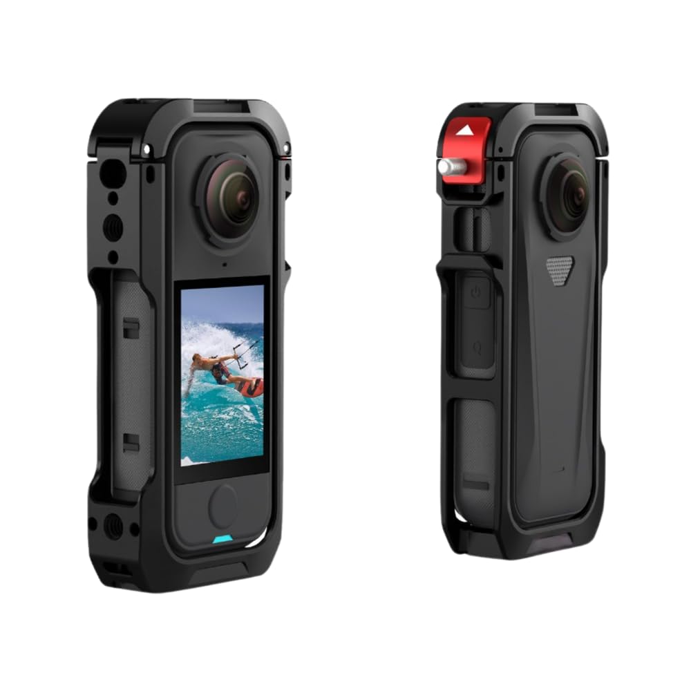 Yantralay Metal Protective Cage for Insta 360 X4 Air | Aluminum Alloy Housing Frame with Dual Cold Shoe Mounts, Magnetic Base & Silicon Lens Cap | Insta 360 X4 Air Accessories-image-20