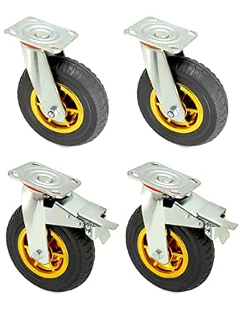 Zwaarlastwielen met ratelhandgreep, 60 mm zwenkwielen, industriële
