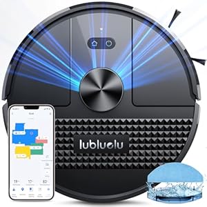 Lubluelu Saugroboter mit Wischfunktion 3-1, 4500Pa Staubsauger Roboter mit Lasernavigation, 54 dB Roboterstaubsauger mit Anti-Siphon-Technologie, 150 Min Laufzeit, APP Steuerung, 24 No-Go Zonen (SL68)
