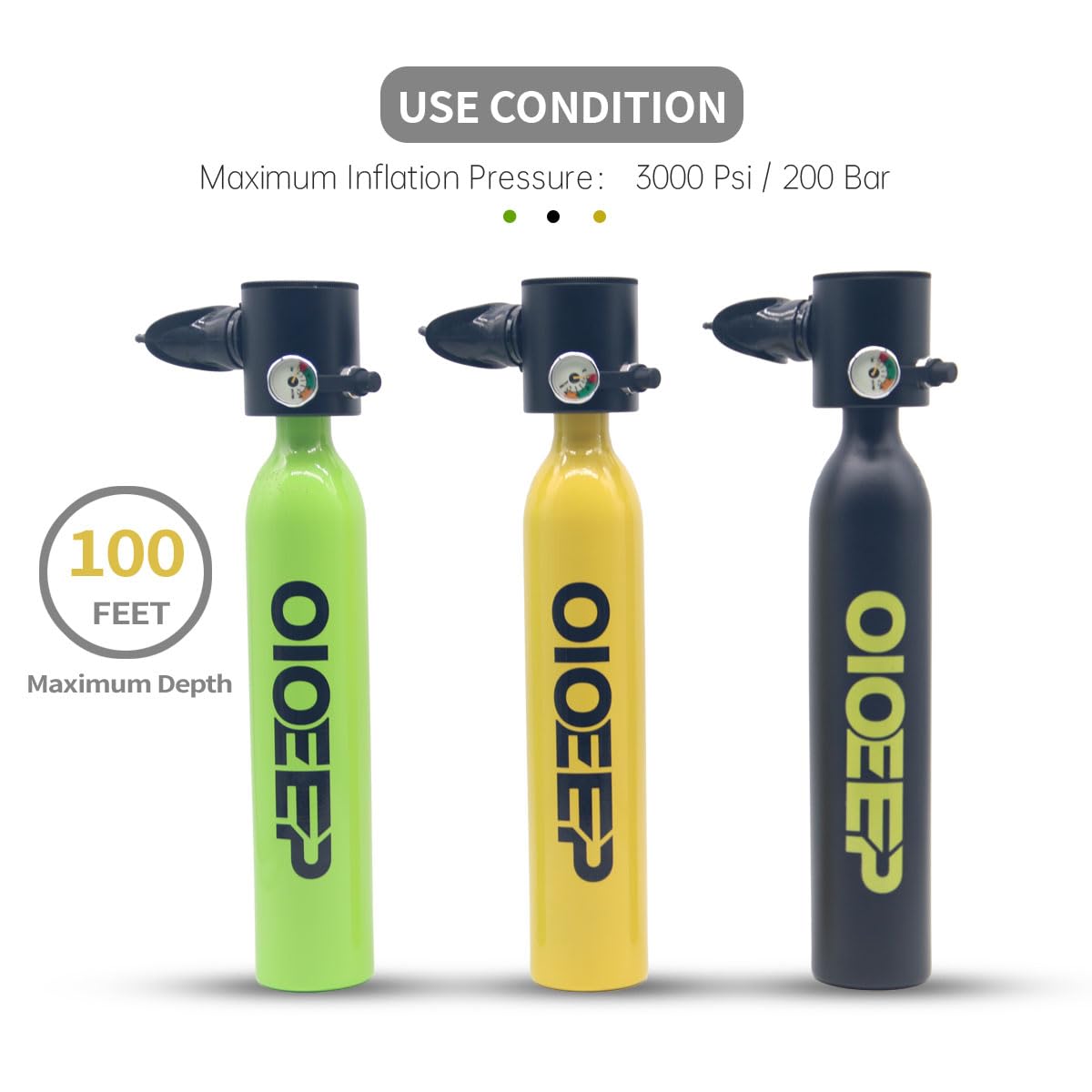 Mini tanque de buceo de 0,5 L, tanque de pulmón portátil de 0,5 L, sistema de respiración subacuática de 5 a 10 minutos para familia, fiesta y viaje, kit de buceo