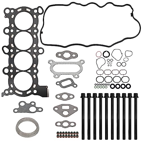 Image of Cylinder Head Gasket Set with Head Bolts Compatible with Honda Civic 2006-2015 DX LX EX GX HF EX-L 1.8L L4 SOHC HBK246 HGS246