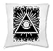 RaMedia Illuminati NWO All Seeing Eye Black Triangle - Cojín