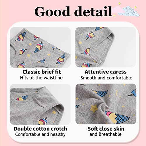 Finihen Toddler Girls Cotton Underwear Cute Print Briefs Little girls Panties Soft Multipacks2