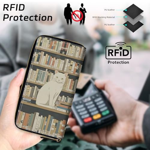 Womens Wallet Multi Slots Travel Purse Long Ladies Wristlet PU Leather Card Wallets Large Capacity RFID Blocking Clutch for Shopping Dating Travel Party4